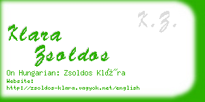 klara zsoldos business card